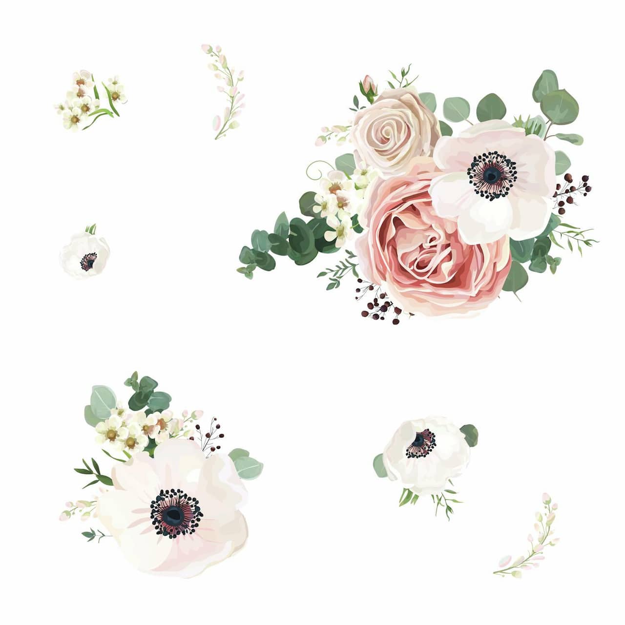 RoomMates Fresh Floral Giant Peel & Stick Giant Decals